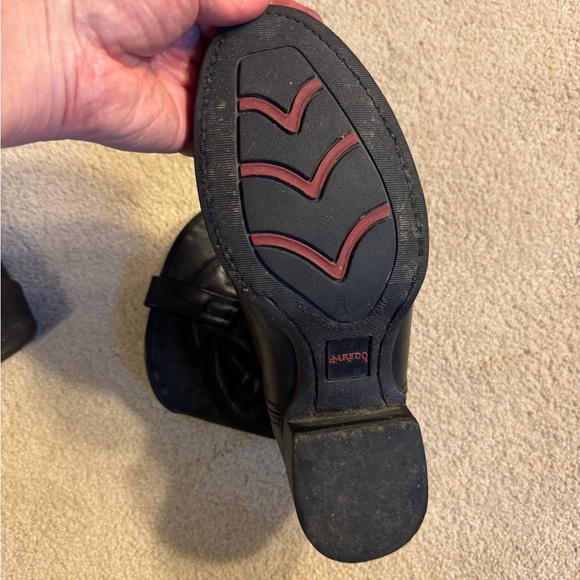 Laredo Men’s 9.5D #67900 Black Upper Leather Cowboy Boots Preowned - Picture 7 of 16